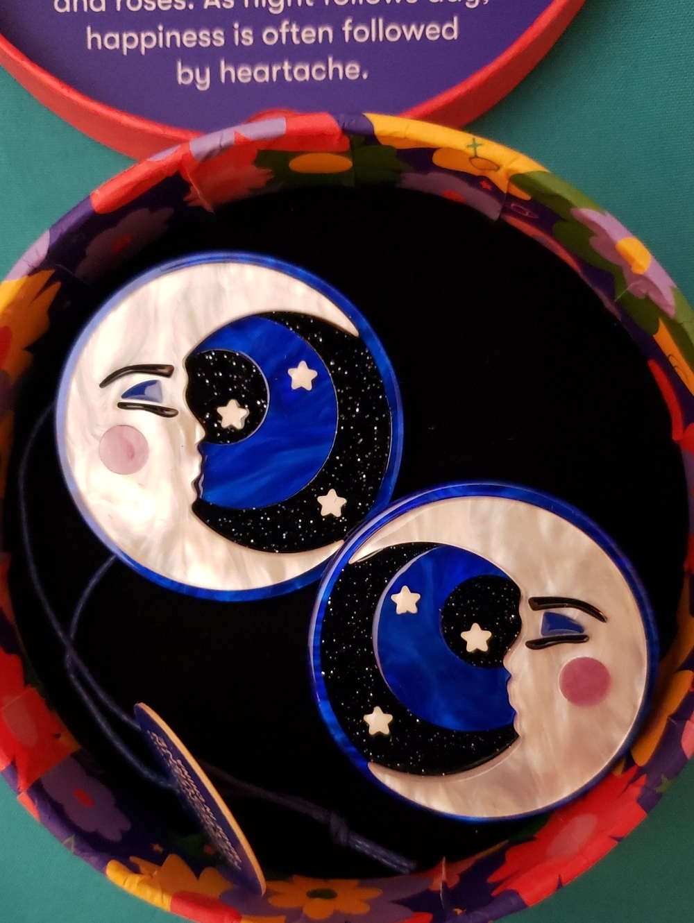 Erstwilder Dead of Night Hair Clips. Moon. Night Sky.